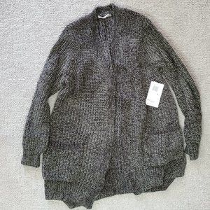 Seven7 Boyfriend Chenille Cardigan Olive Green Women Size S Excellent